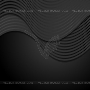 Abstract smooth black waves background - vector clipart