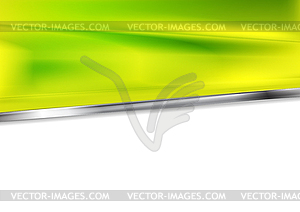 Bright green background with silver metal stripe - vector clipart