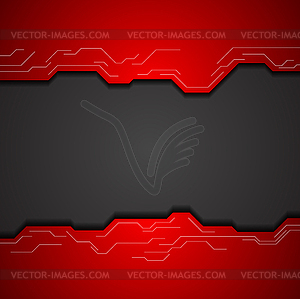 Red and black tech corporate background - vector clipart