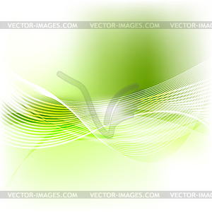 Green abstract smooth blurred waves background - vector clipart
