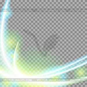 Abstract green blue transparent waves background - vector image
