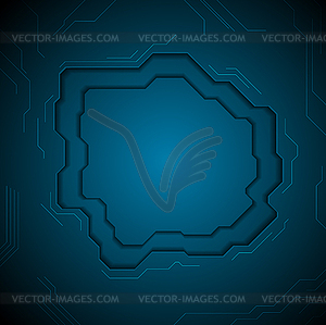 Dark blue technology abstract background with - vector clipart