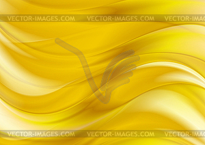 Golden liquid smooth waves abstract background - vector clipart