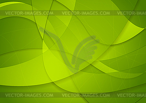 Abstract green waves background - vector clipart