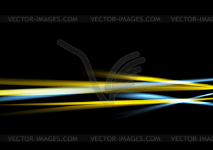 Colorful smooth neon stripes on black - royalty-free vector image