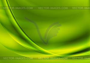 Bright abstract green smooth waves background - vector clipart