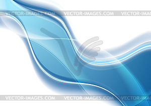 Abstract blue and white wavy background - vector image