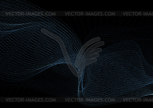 Dark blue abstract dotted sci-fi tech background - vector clip art