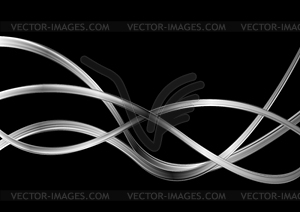 Silver metal waves - vector clip art