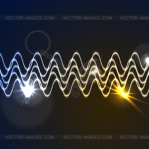 Светящийся неоновый абстрактный фон волны - векторизованное изображение