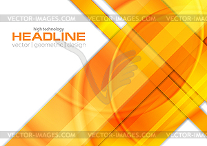 Orange glossy tech corporate background - vector clip art