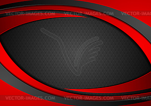 Red and black abstract wavy background - vector image