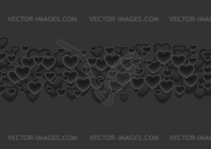 Abstract black Valentines Day hearts background - vector EPS clipart