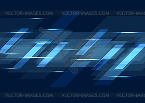 Dark blue glowing tech geometric background - vector image