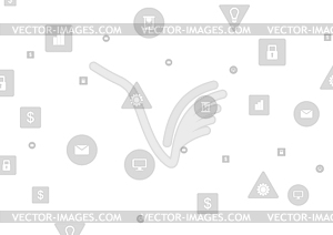 Grey social communication tech icons background - white & black vector clipart