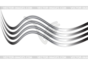 Silver metal waves abstract background - vector clipart