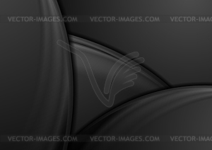 Abstract black smooth waves background - royalty-free vector clipart