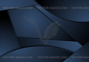 Dark blue abstract wavy corporate background - vector clipart