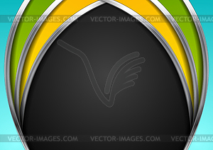 Colorful abstract background with metallic waves - vector clipart