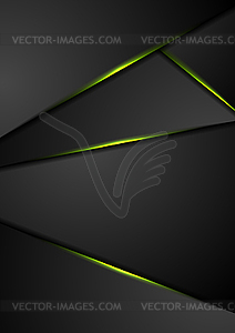 Black corporate background with green glowing lines - color vector clipart