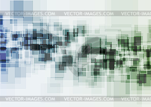Зеленые синие квадраты абстрактные технологии фон - клипарт в векторном виде