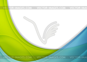 Blue and green abstract corporate shiny waves - vector clipart