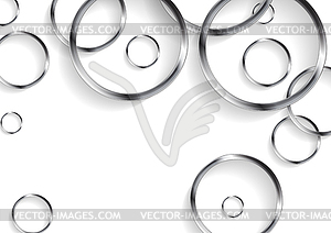 Tech abstract background with metallic circles - vector image