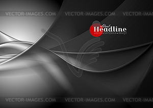 Abstract black wavy background - vector clip art