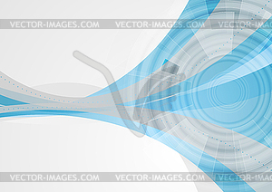 Tech abstract corporate wavy background - vector image