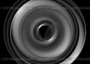 Dark grey monochrome circles abstract background - vector image