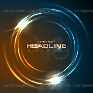 Shiny glowing neon circle swirl abstract background - vector clip art