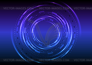 Bright neon glowing HUD technology abstract - vector image