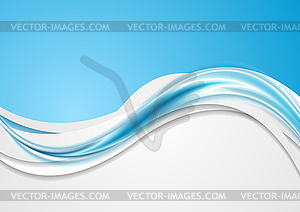 Blue and grey abstract corporate waves background - vector image