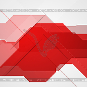 Bright red abstract tech background - vector clip art