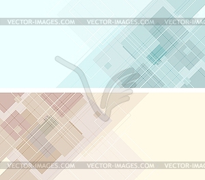 Abstract tech geometric banners with squares - vector clip art
