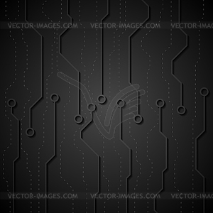 Black circuit board abstract tech background - vector clipart