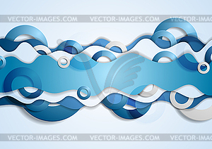 Blue corporate wavy abstract background - vector clip art