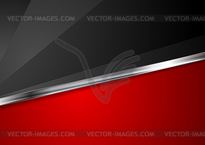 Contrast red and black background with metallic - vector image