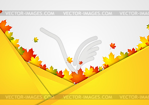 Abstract corporate background with autumn leaves - vector clipart