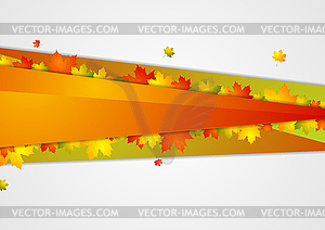 Abstract corporate background with autumn leaves - vector image