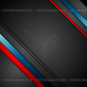 Black background with red and blue stripes - vector clip art