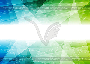 Blue and green tech polygonal background - vector clipart