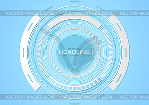 Blue cyan abstract tech HUD gear background - vector clip art