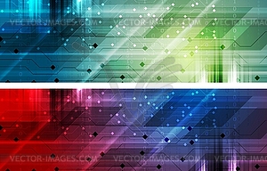 Bright abstract technology headers banners - vector image