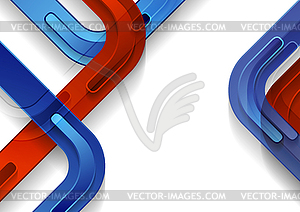 Blue and red abstract geometric tech background - vector image