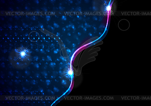 Retro neon 80s shiny wave abstract background - vector clip art