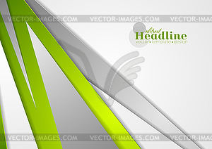 Abstract green and grey stripes tech corporate - vector image