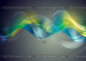 Colorful glossy blurred waves background - vector clip art