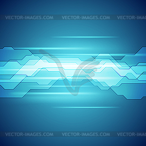 Vibrant blue abstract hi-tech background - vector image