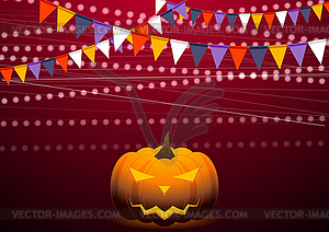 Crimson background with party flags and - vector image